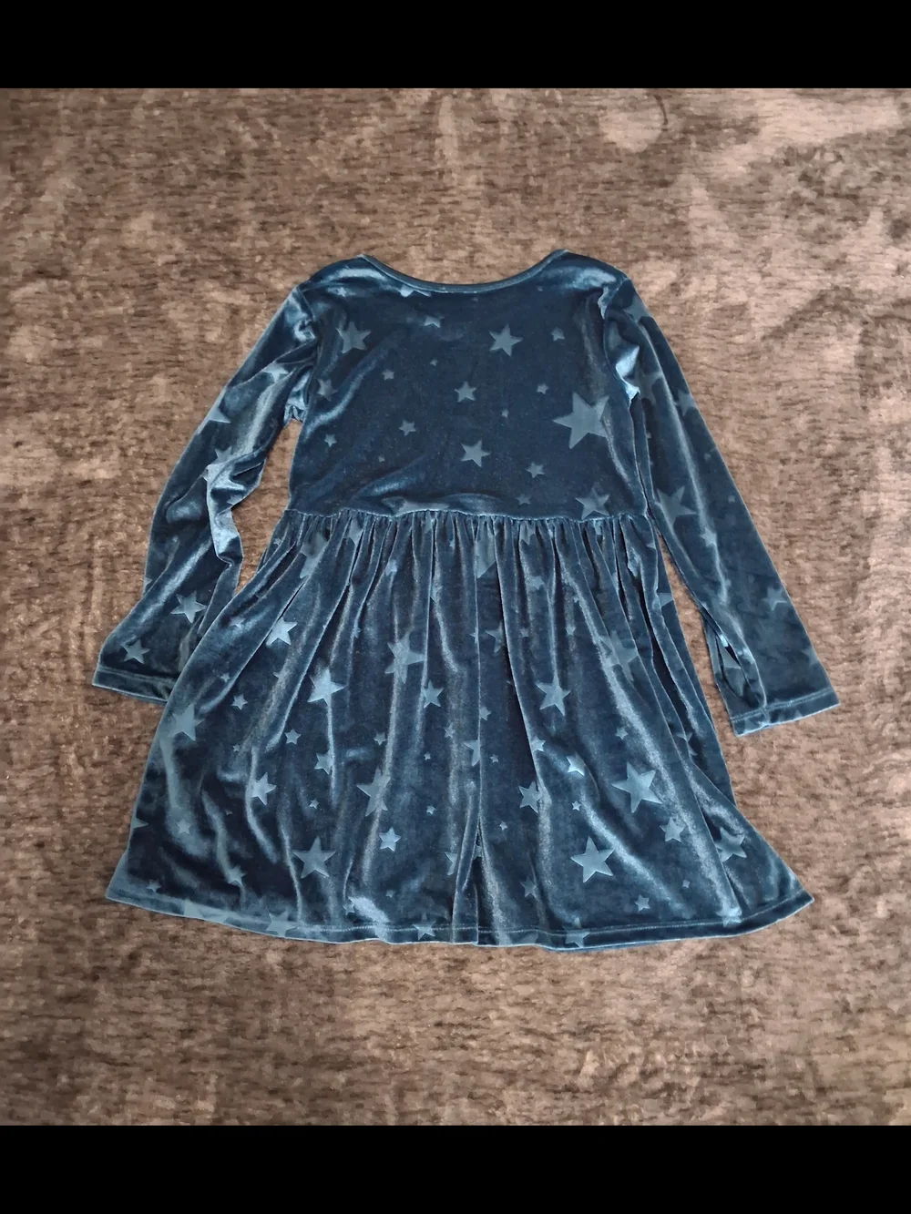Jumping Beans Blue Velvet Star Knee Length Long Sleeve Winter Dress Girls 4T